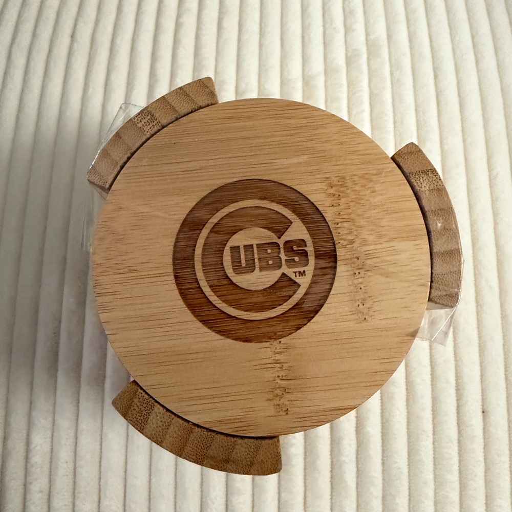 Chicago Cubs Bamboo Coaster Set
